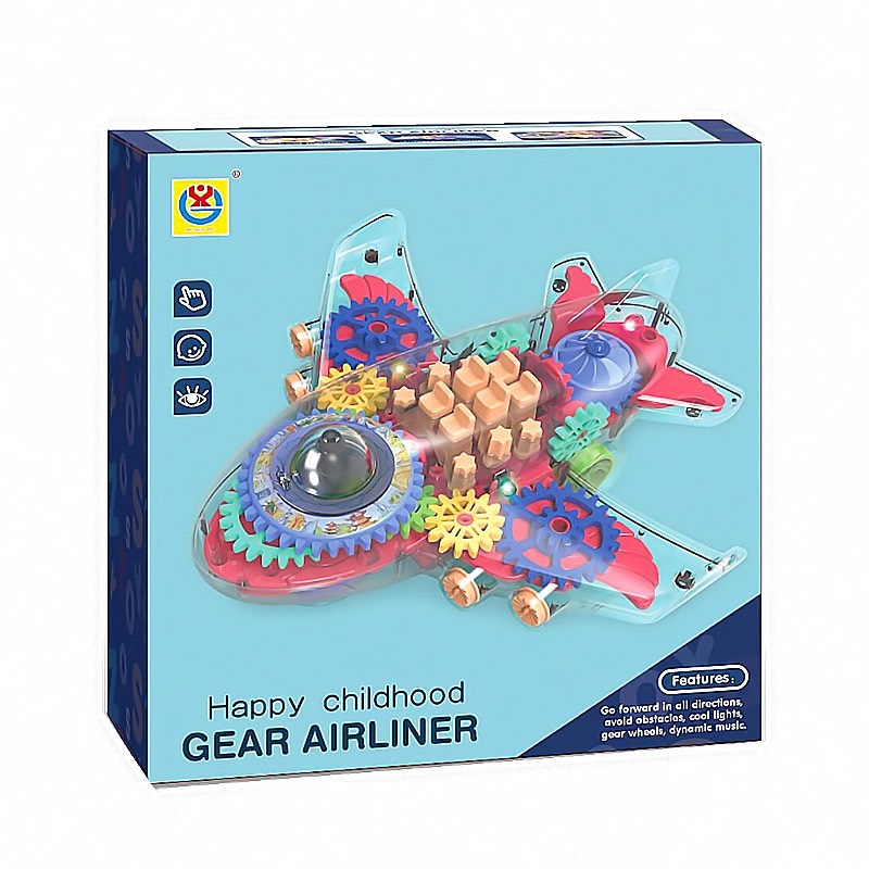 Máy bay nhựa trong chạy pin có nhạc, đèn lấp lánh, đồ chơi cho bé nhựa abs loại 1 - Quà tặng thích cho bé