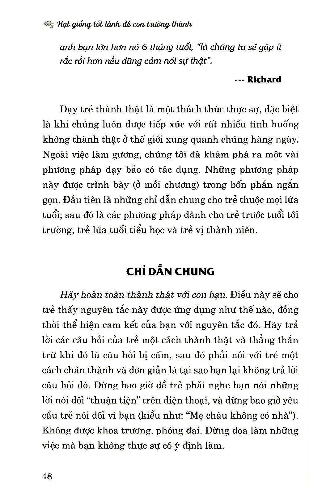 Hạt Giống Tốt Lành Để Con Trưởng Thành