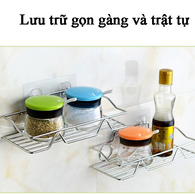 Kệ nhà tắm inox 304 dán tường, kệ nhà bếp treo tường để đồ đa năng tiện lợi, dễ sử dụng, giá tốt