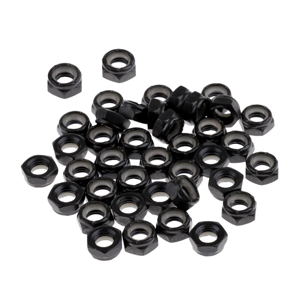 40 Pieces Skateboard Longboard Trucks Wheels Replacement Axle Nuts Hardware
