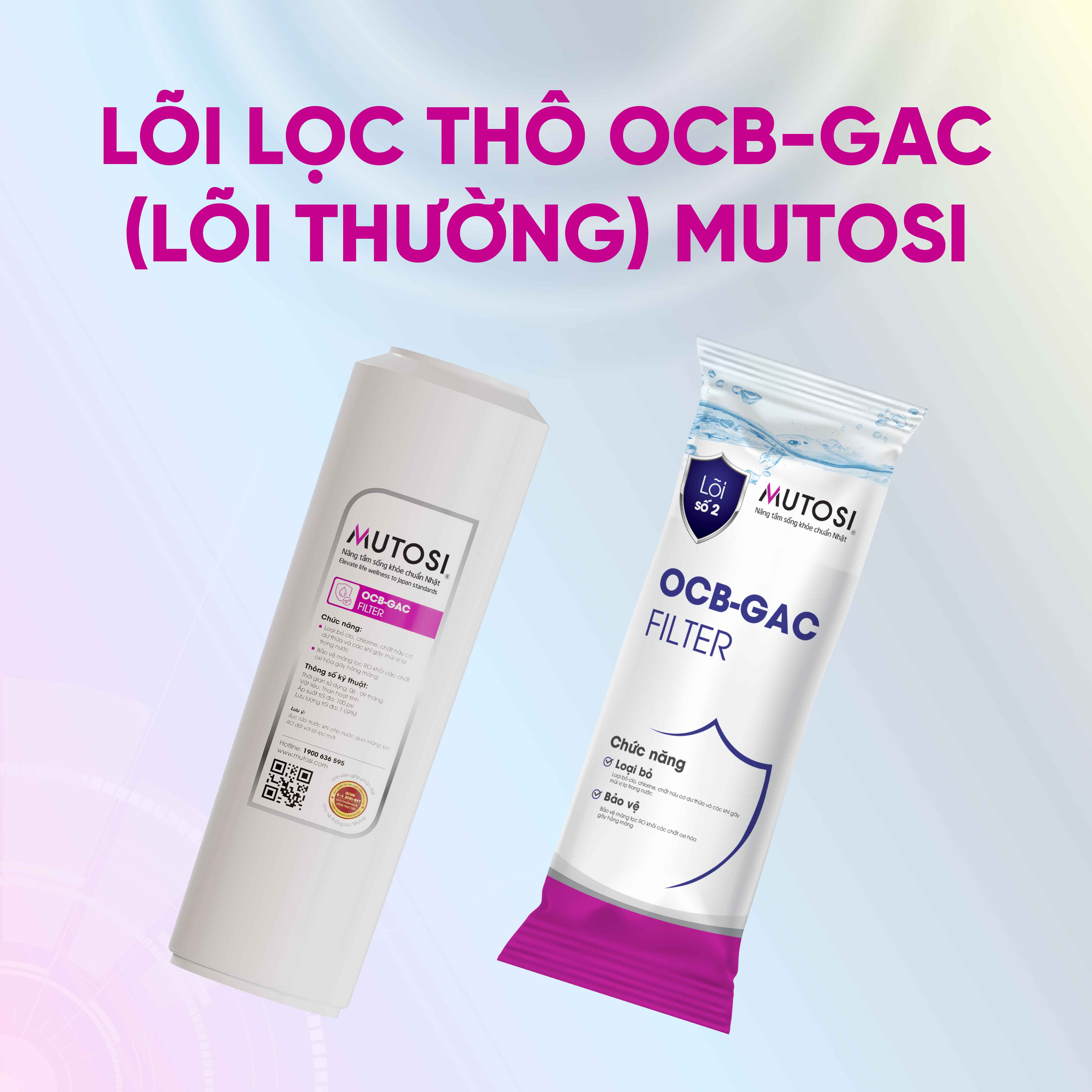 Combo 8 lõi lọc nước - Hàng chính hãng Mutosi (hệ lõi thô thường)