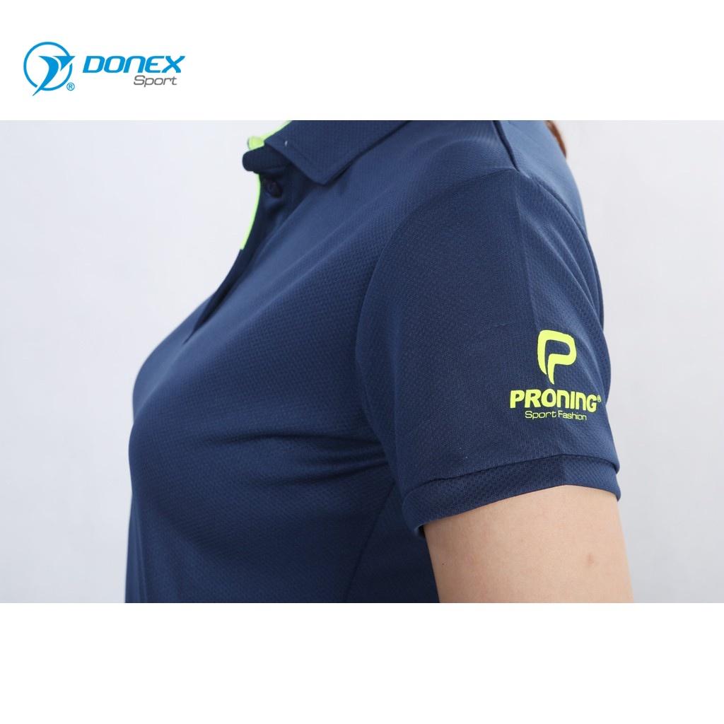 Áo Thể Thao Nữ Có Cổ DONEXPRO Form Regular-fit, Tôn Dáng Khỏe Khoắn, In Logo Phần Tay Áo AC-3348
