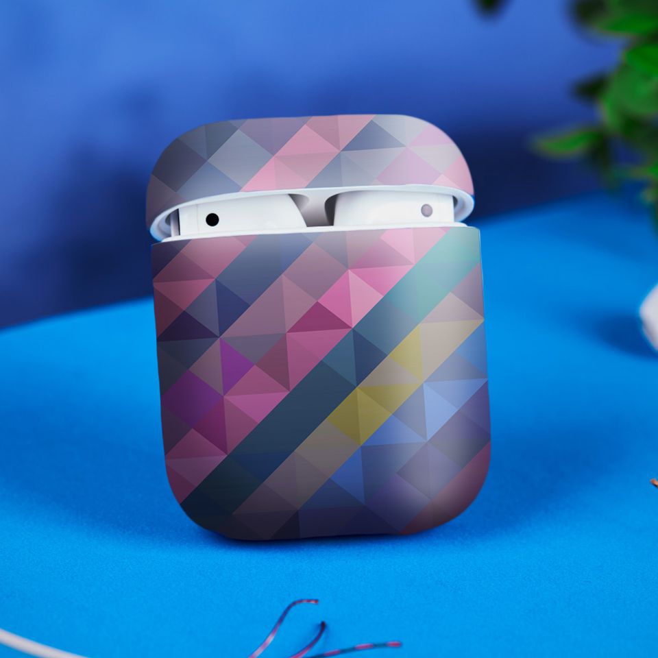 Miếng dán skin chống bẩn cho tai nghe AirPods in hình thiết kế - atk307 (bản không dây 1 và 2)