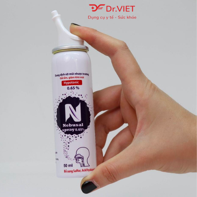 Dung dịch xịt mũi nhược trương Nebusal spray 0.65% Chính hãng - Giúp cấp ẩm, giảm khô mũi, phục hồi tổn thương mũi, phù hợp cho cả người lớn và trẻ nhỏ(50ml)