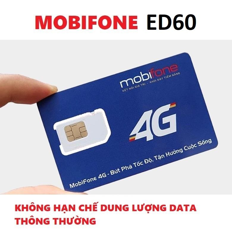 [1 TỶ GB] SIM 4G Mobifone Không giới hạn dung lượng gói ED60 (60k/tháng) HÀNG CHÍNH HÃNG