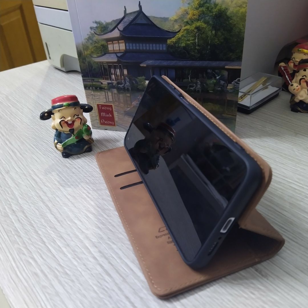 Bao da bò thật dạng ví chính hãng Caseme dành cho Xiaomi Mi 10T Pro