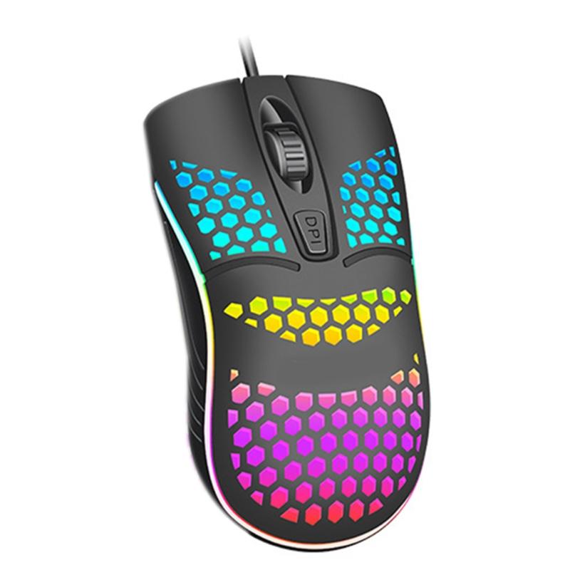 Mới Chơi Game USB Nhiều Màu Sắc Phát Sáng Chuột 4 Nút Công Thái Học Chuột Với Tổ Ong Vỏ Chống Trơn Trượt Cho Nhà Văn Phòng máy Tính Laptop