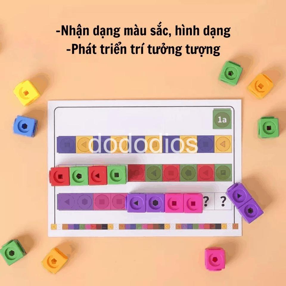 Đồ chơi giáo dục NUMBER BLOCK Linking Cubes học toán và xếp hình sáng tạo 100 khối NumberBlocks toán tư duy,tiếng anh