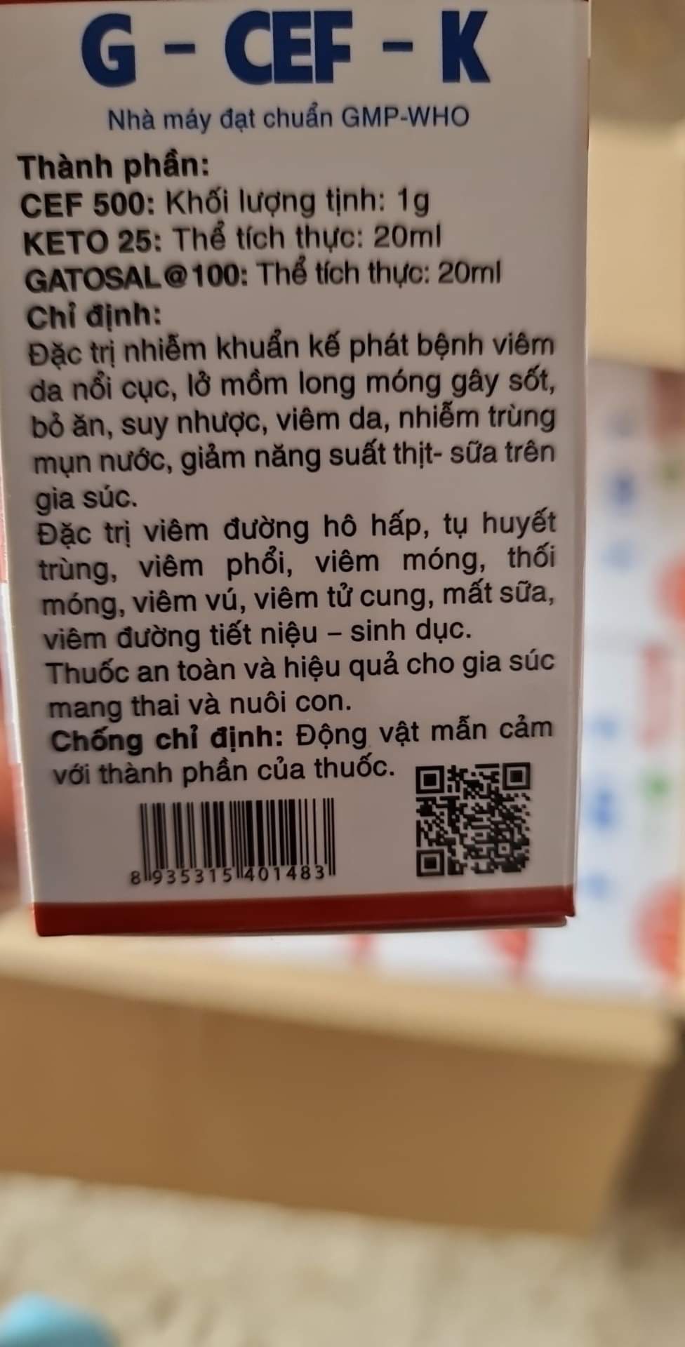 1 cặp Cef đăc tri viêm da nổi cục, lở mồm long móng cho gia súc