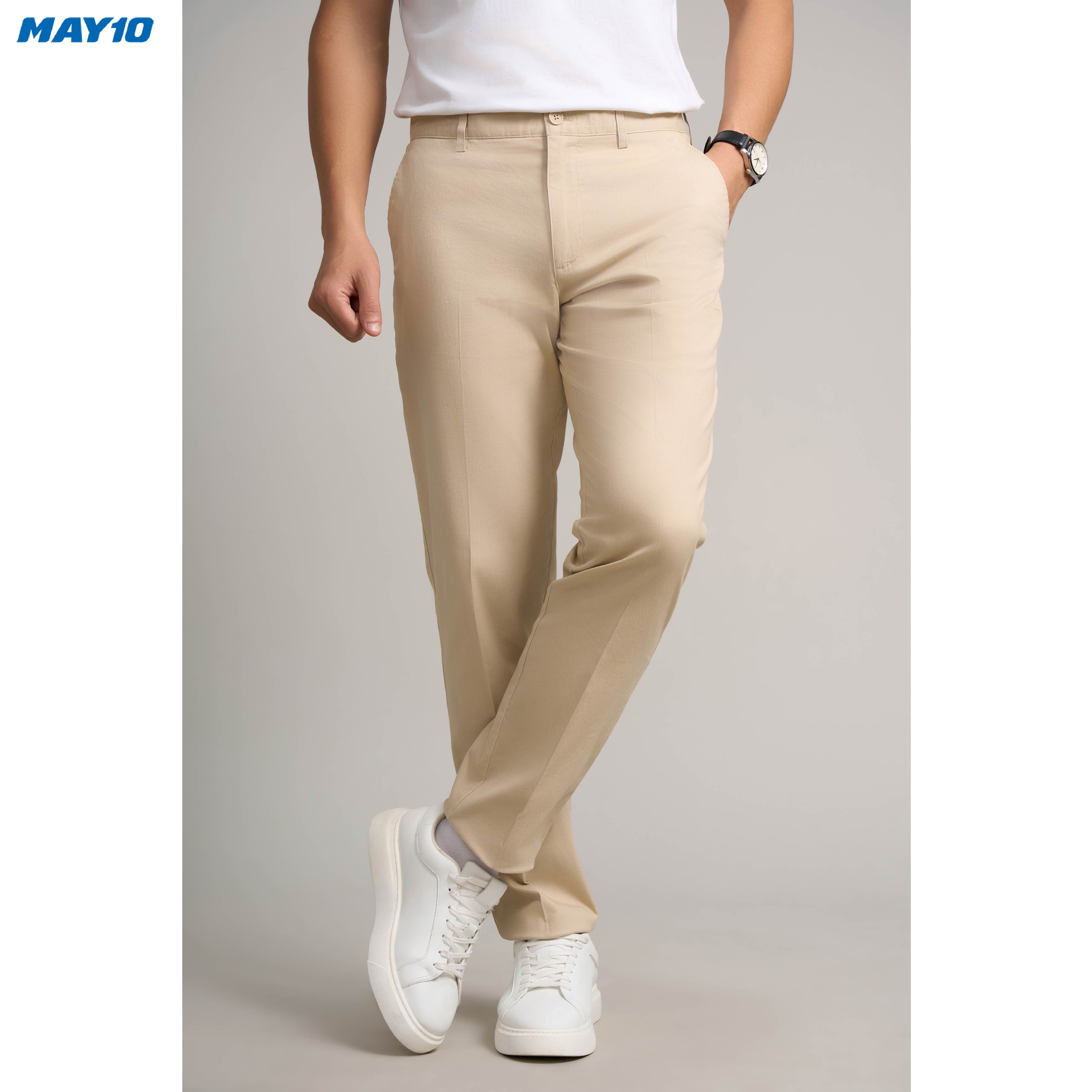 Quần kaki nam May 10 không ly mã 020124264KL 1KD
