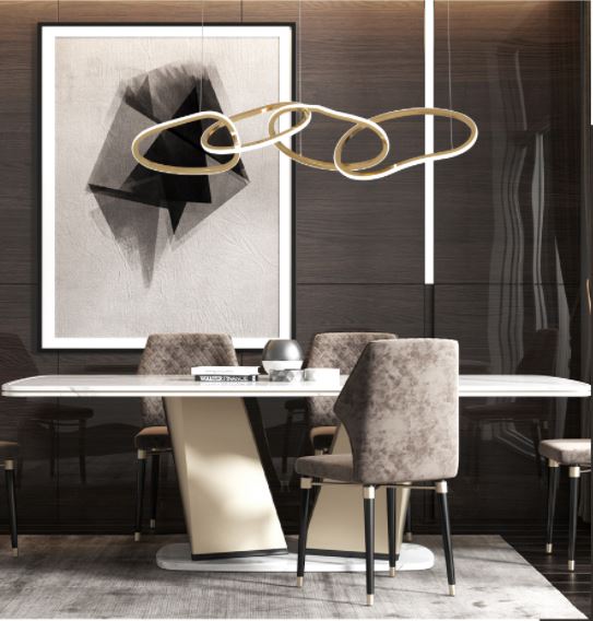 Đèn thả LIVES kiểu dáng cao cấp trang trí nội thất 4 vòng .