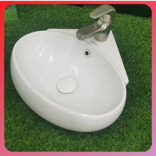 Chậu rửa mặt lavabo treo tường C307( Chậu góc tiết kiệm không gian, dùng cho phòng vệ sinh nhỏ, hẹp)