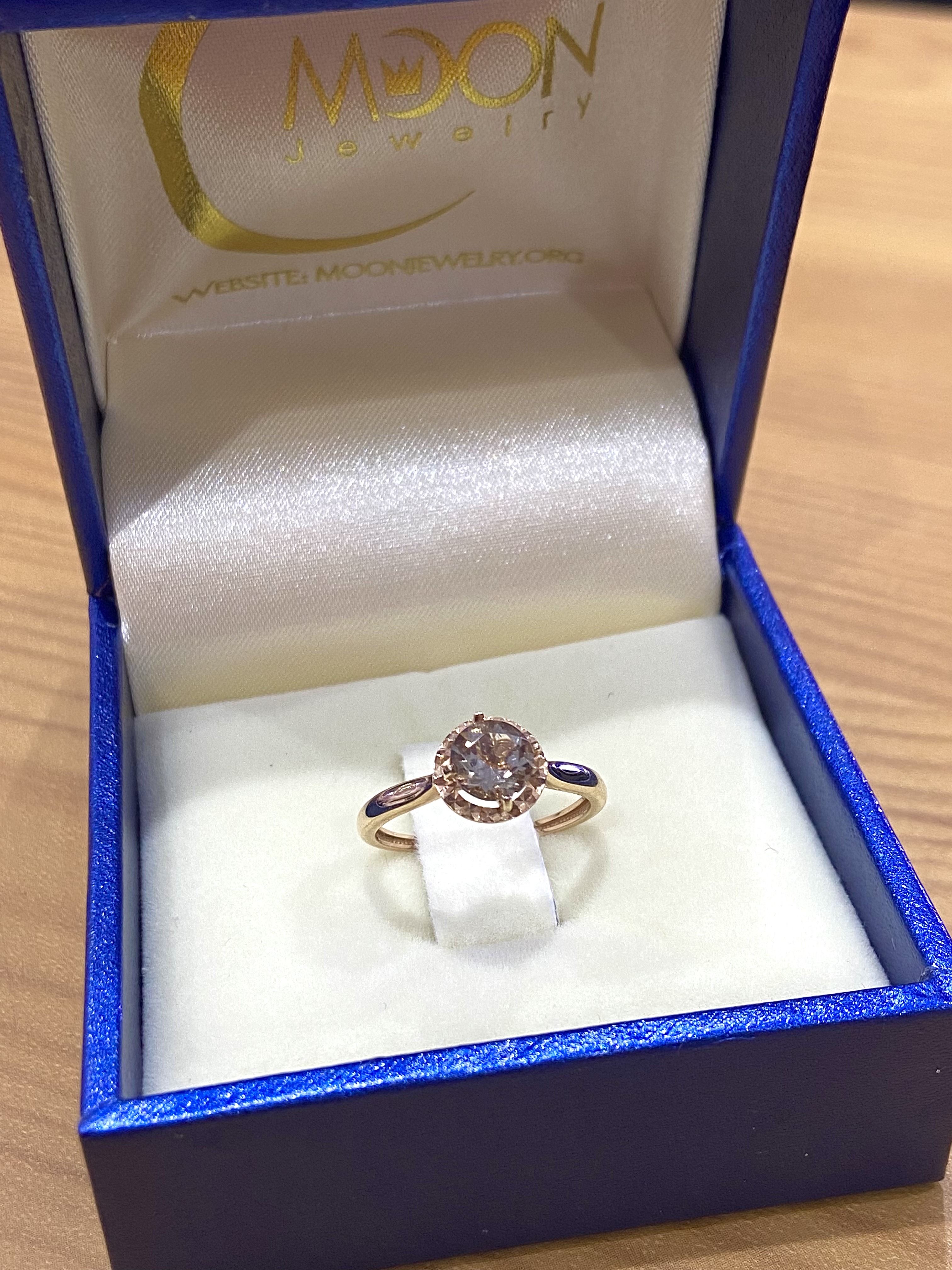 Nhẫn Vàng 14K Đính Đá Smoky Quartz