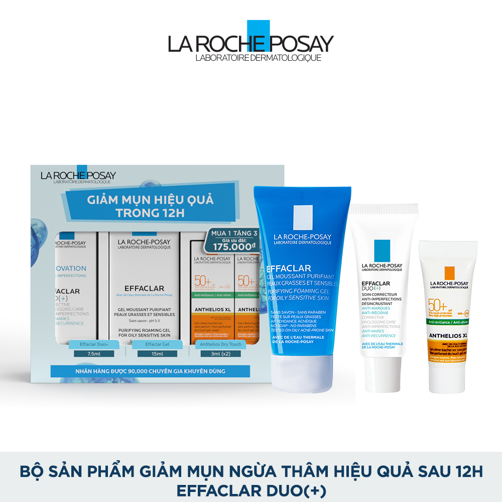 Bộ sản phẩm giảm mụn ngừa thâm hiệu quả sau 12H La Roche-Posay Effaclar Duo