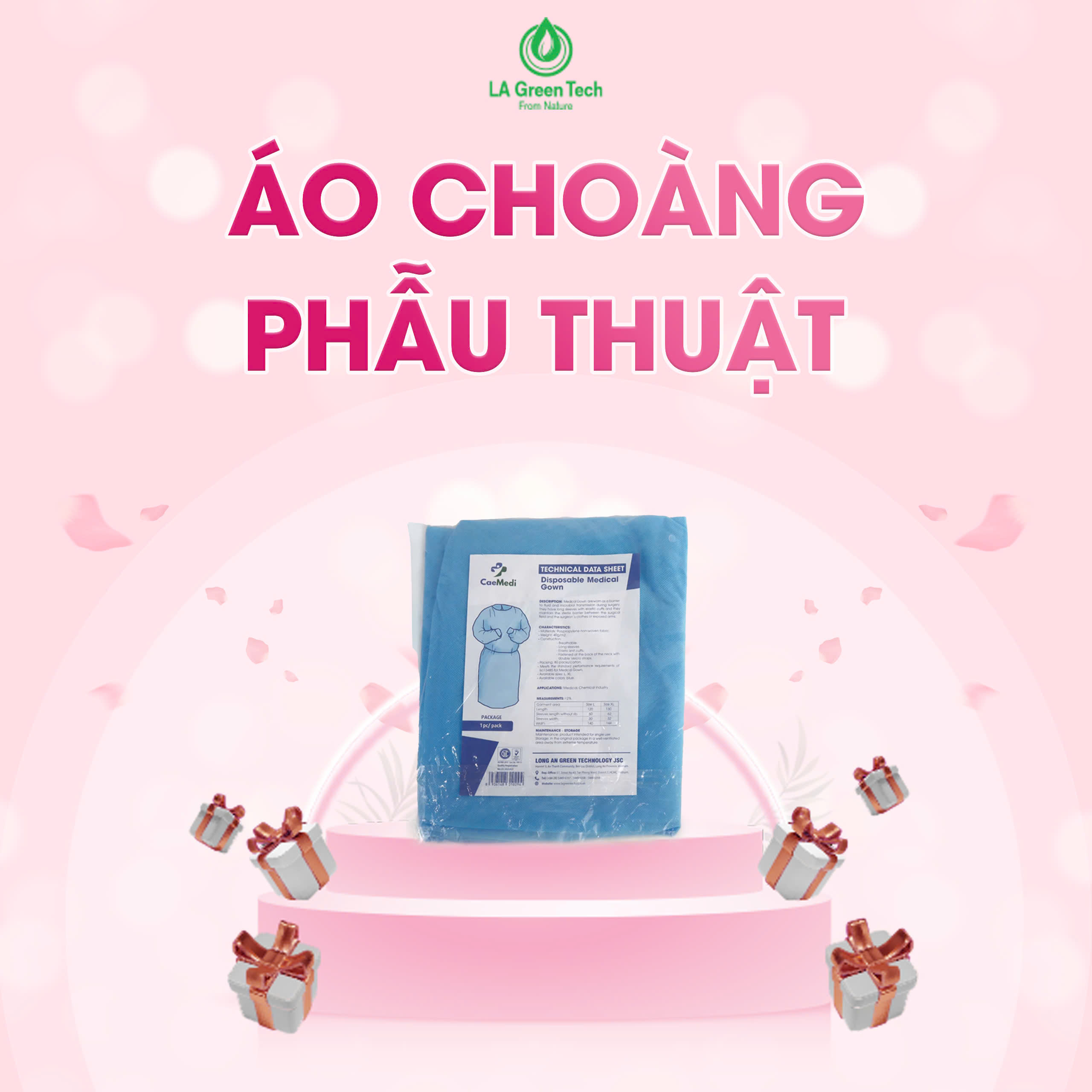 Áo choàng phẫu thuật CAEMEDI dùng 1 lần cho y tế, Spa và thẩm mỹ làm đẹp