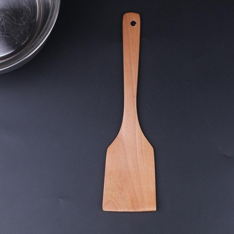 Thìa Muỗng Gỗ Hàn Quốc Cán Dài Múc Kem Lật Thực Phẩm Decor Thìa Nhà Bếp