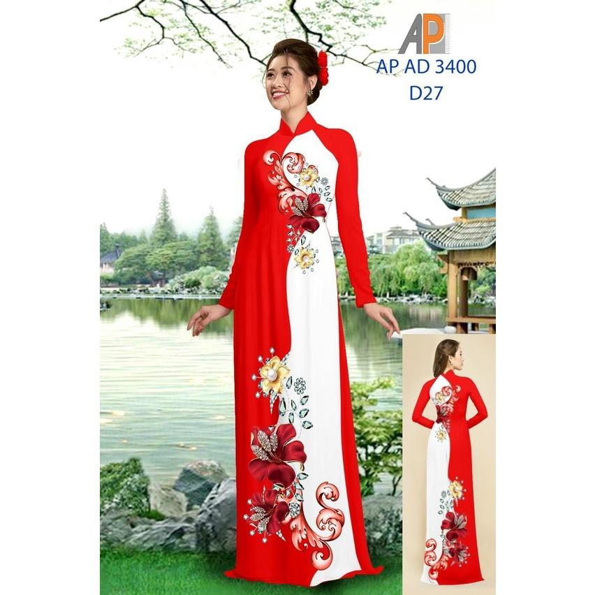 Vảy may áo dài in 3D họa tiết HOA PHÂN MÀU
