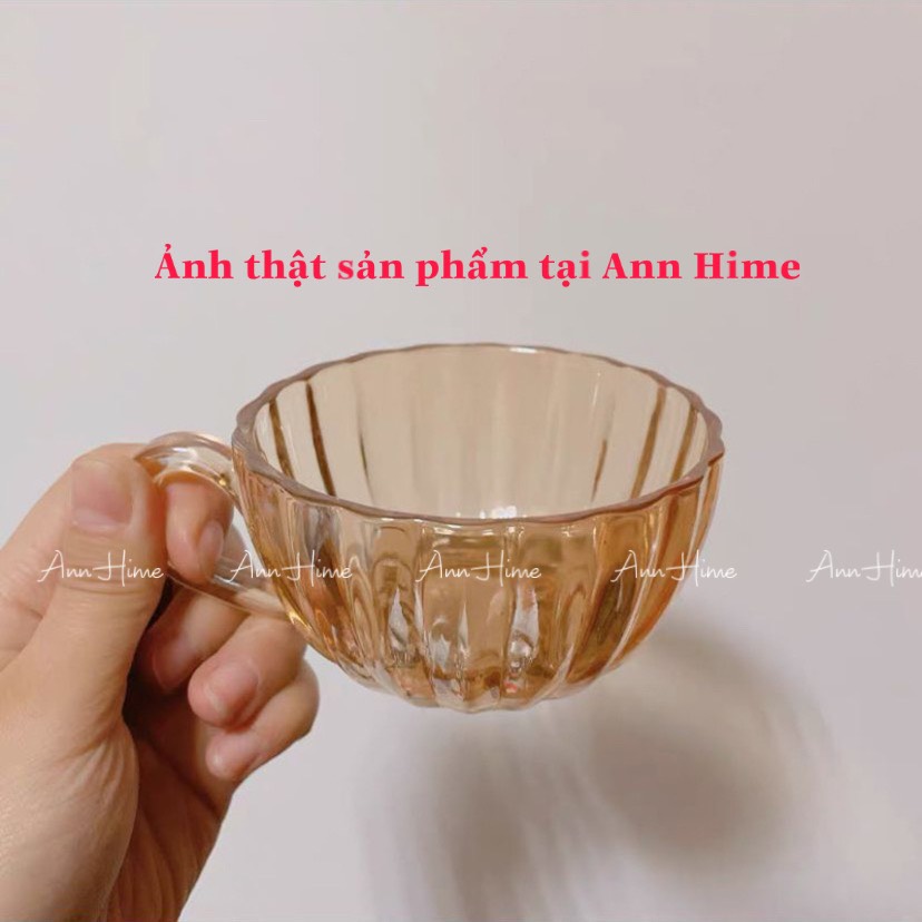 Ly Thủy Tinh Cốc Thủy Tinh Kiểu Vintage Châu Âu Cổ Điển Màu Hổ Phách