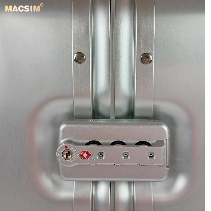 Vali hợp kim nhôm nguyên khối MS1318 Macsim cao cấp màu ti-gold, màu bạc, màu đen cỡ 24inches