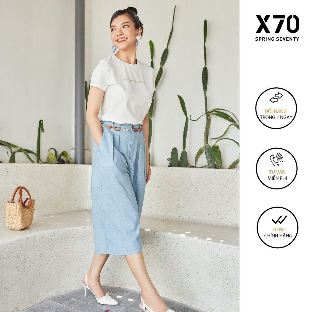 Quần Culottes Nữ Linen Thiết Kế Ống Rộng Form Lửng Thời Trang X70 - 05590023