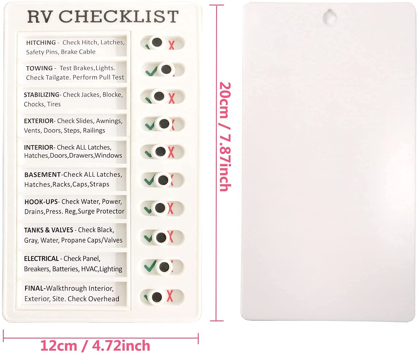 Bảng ghi chú kiểm tra checklist nhanh Memo plastic board (My Chores,Elder Care,RV Checklist)