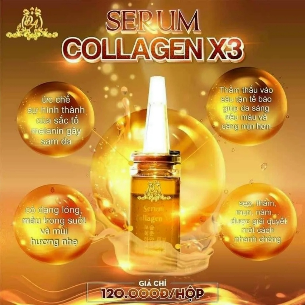 Serum Nám Collagen X3 Serum Dưỡng Ẩm Trắng Da Mờ Thâm Nám Đông Anh Chính Hãng 20ml