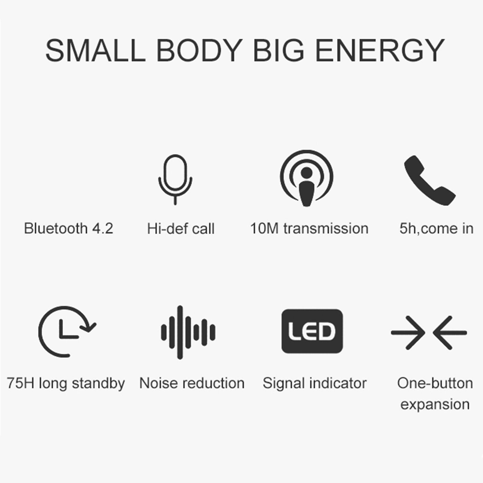 2x  K52 Retractable Wireless Bluetooth Headset Earphone Clip