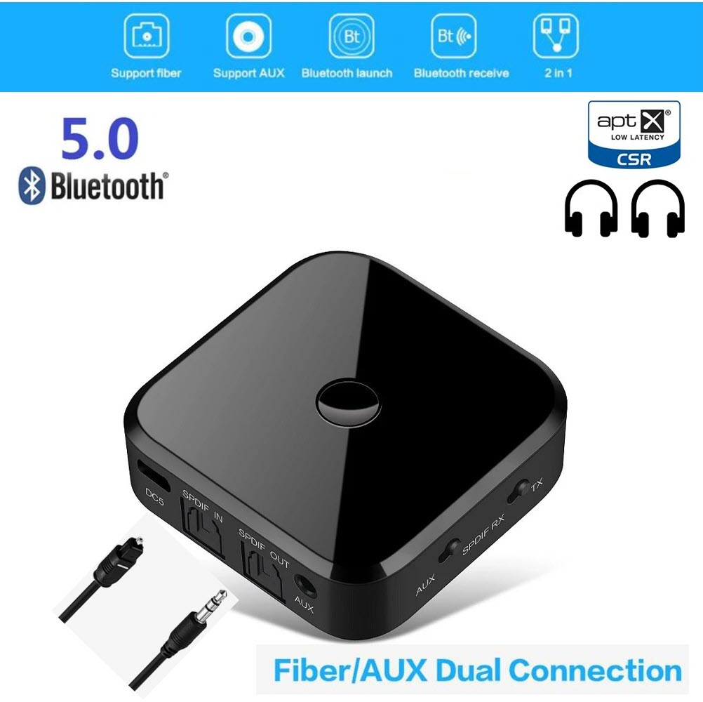 Apt-x HIFI Wireless Adapter Audio TX16 Bluetooth Receiver Transmitter Audio SPDIF Optical Fiber For Smartphone PC TV Headphone. 2 IN 1 Wireless Bluetooth A2DP Audio Fiber Transmitter Receiver 3.5mm AUX SPDIF Interface ATPX APTX LL/HD Bluetooth Adapter