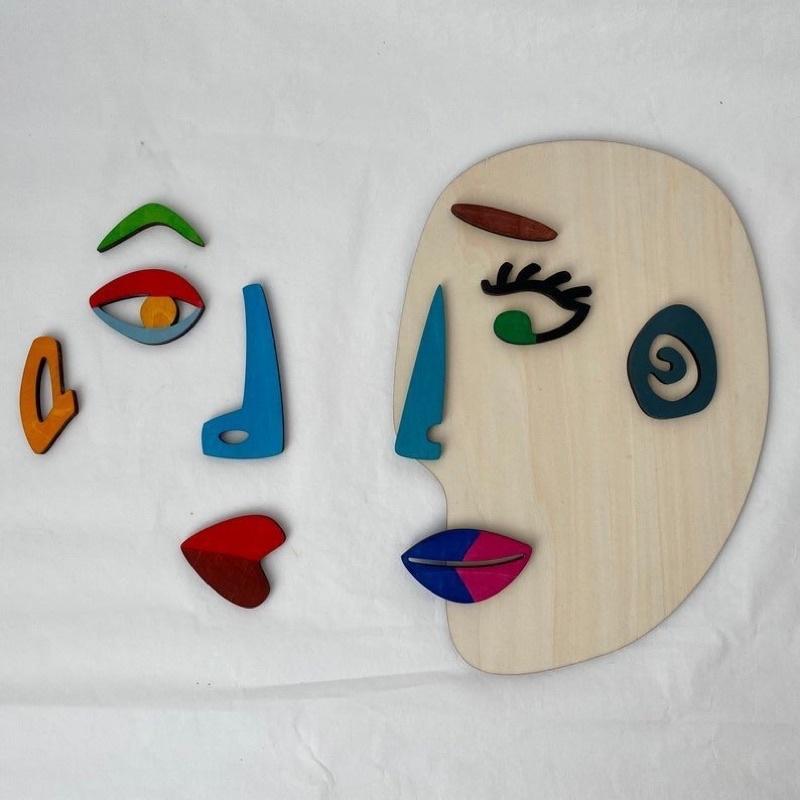 Đồ chơi xếp hình mặt picasso bằng gỗ giáo dục sớm