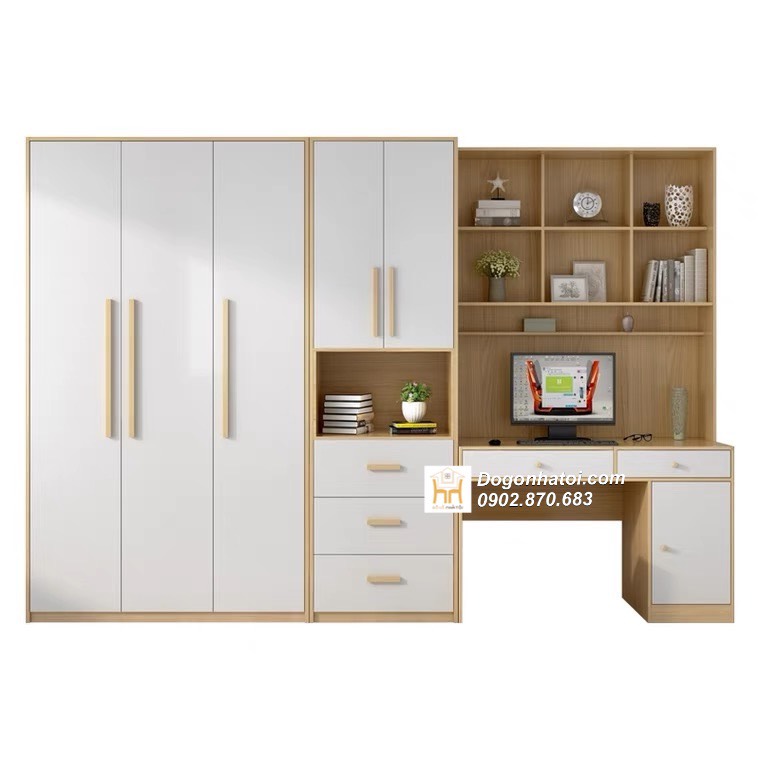 Tủ quần áo kết hợp bàn làm việc hiện đại - TA211