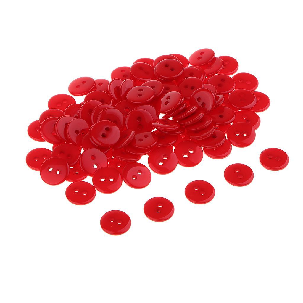 2-5pack 100 Candy Color 2-Holes Round Resin Button For Sewing Craft Scrapbook
