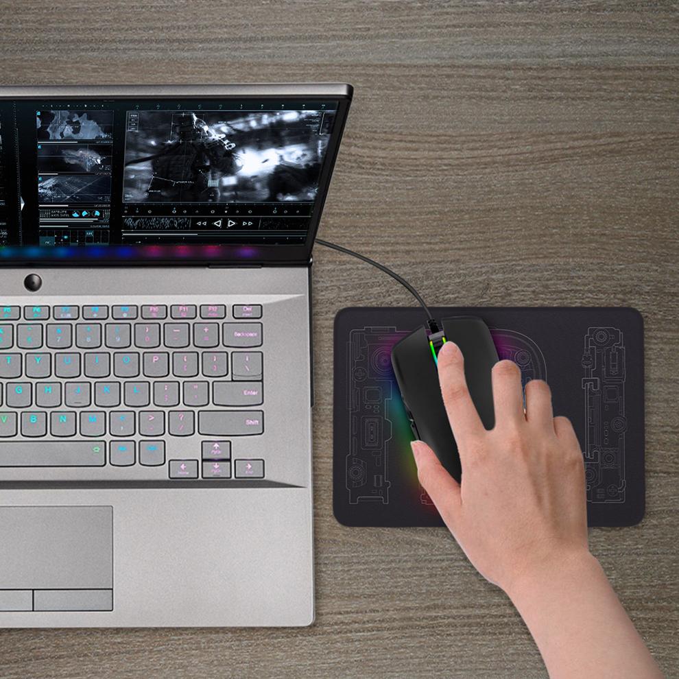 Sữa ong chúa Lược USB Loại C Chuột 3200 DPI USB C Chuột Chơi Game Máy Tính Wried Chuột Quang cho chơi Game RGB 4 Đèn Nền Đèn LED