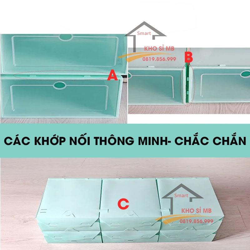 Hộp đựng giày nắp trong suốt - hộp giày nhựa thông minh có thể xếp tầng giữ sạch giày dép, gọn gàng