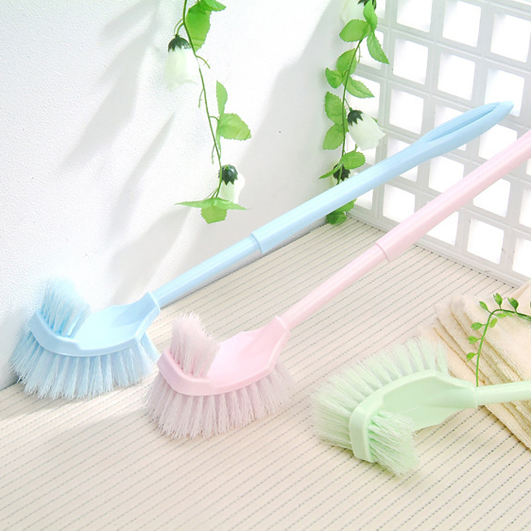 Cây cọ toilet 2 đầu 1356 thông minh bàn chải có cán chà rửa vệ sinh sàn nhà tắm và bồn cầu siêu sạch cầm nắm dễ dàng tiện lợi