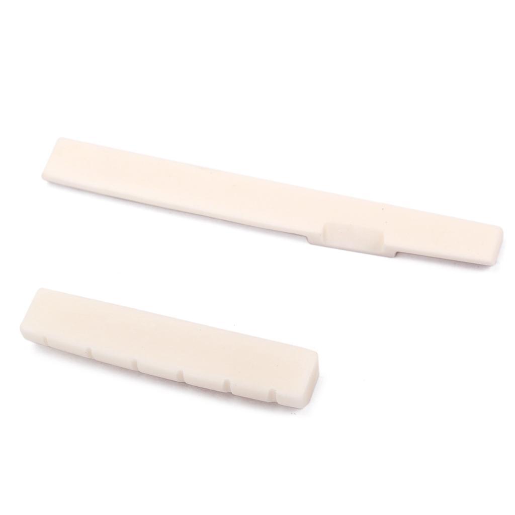 2 Sets Bone Bridge Saddle Nut for Acoustic Guitar Musical Instrument Parts