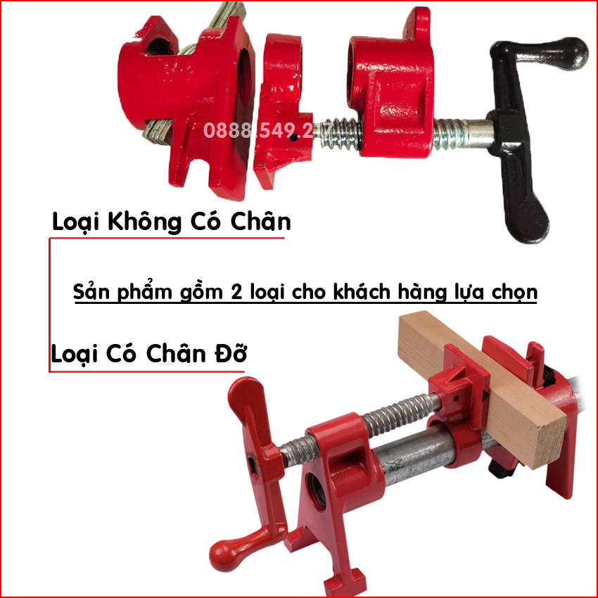 Cảo Ống Nước Kẹp Ván Gỗ Phi 27 - Kẹp Ván Gỗ Cảo Ống Nước Loại Mới Bằng Thép Chắc Chắn Cao Cấp