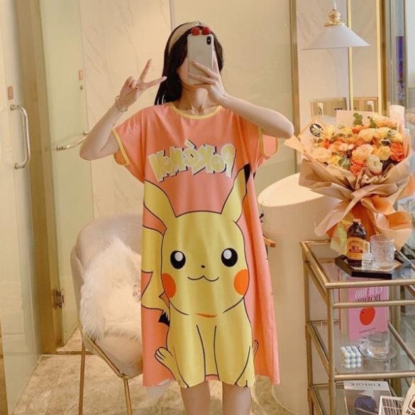 Váy Ngủ FREESHIP Váy Nữ Đẹp Dáng Suông Chất Cotton Mát, Mịn Họa Tiết Dễ Thương Siêu Rẻ Hàng Loại 1 Siêu Hót AN13 *