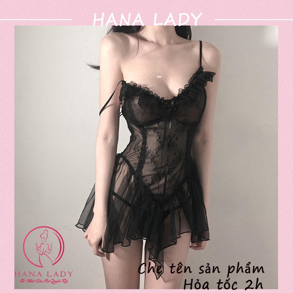 Váy ngủ sexy xuyên thấu - Đầm ngủ 2 dây quyến rũ gợi cảm VN451