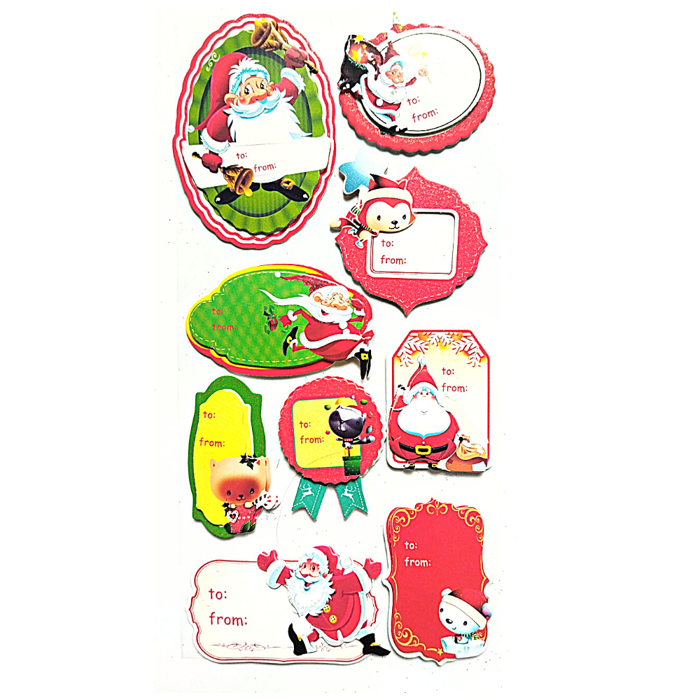 Sticker Handmade - Nhãn Dán 3D Bằng Giấy Chủ Đề Noel Giáng Sinh