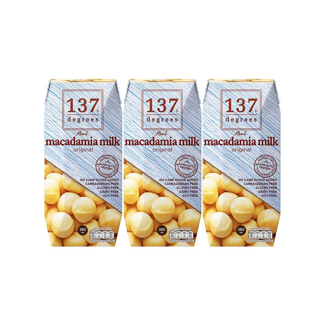 Thùng Sữa hạt Mắc Ca nguyên chất 137 DEGREES 180ml (36 hộp)