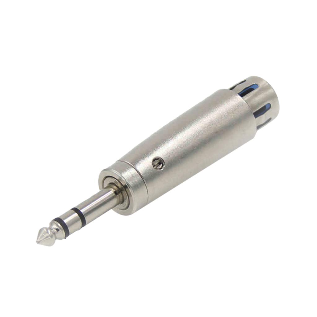 3-Pin XLR Female to 1/4 6.35mm Stereo Male Plug Audio Cable Cord Mic Adapter