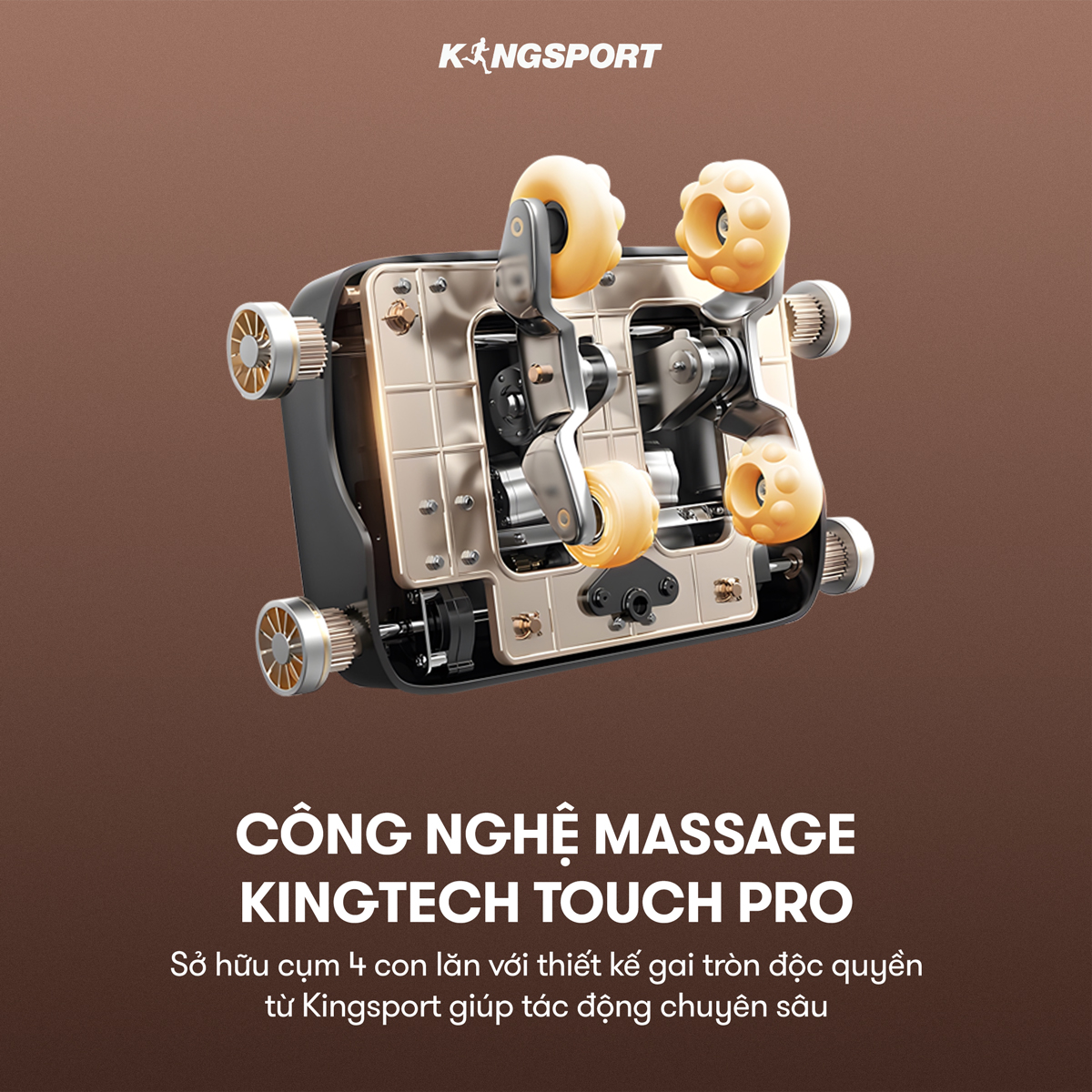Ghế massage toàn thân Kingsport G85 con lăn di động 3D, con lăn bắp chân chuyên biệt, công nghệ ion âm