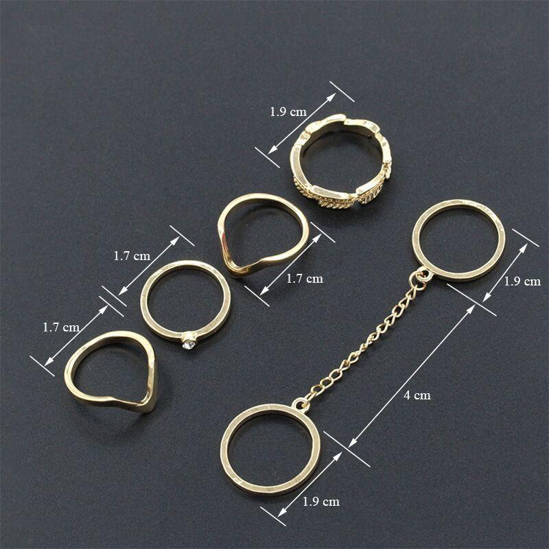 Bộ nhẫn kiểu mạ vàng mạ bạc có đính đá đầy độc đáo