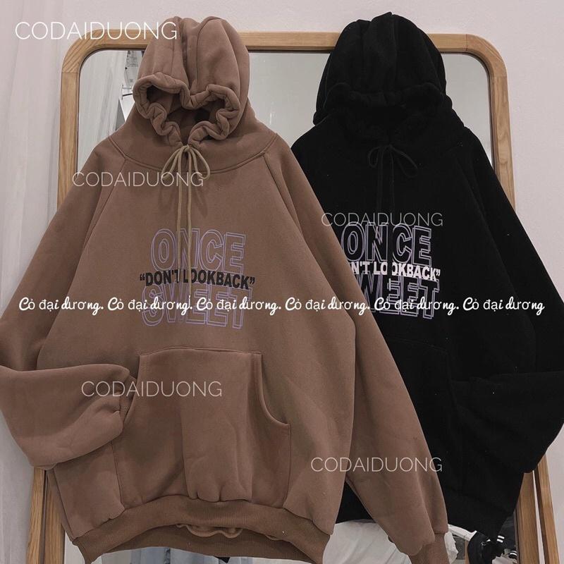 áo nỉ hoodie ONCE - xám tro,freesize dưới 65kg