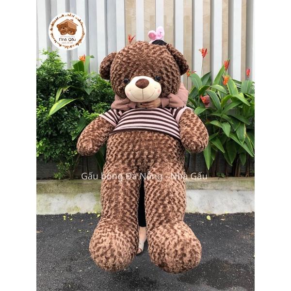 Gấu bông Teddy choco áo len lông xoắn hoa hồng - Hàng nhập khẩu cao cấp