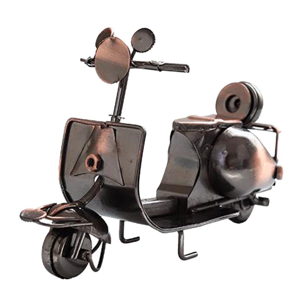 Mini Motorcycle Model Metal Desktop Ornament Crafts for Living Room-Bronze