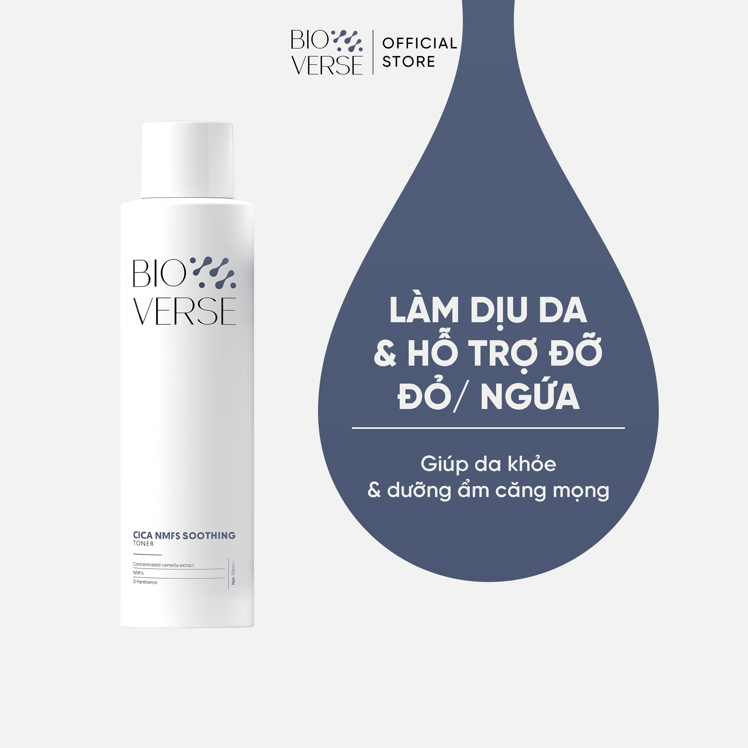Toner Cica dưỡng ẩm & làm dịu da bong tróc Cica NMFS Soothing Toner Bioverse
