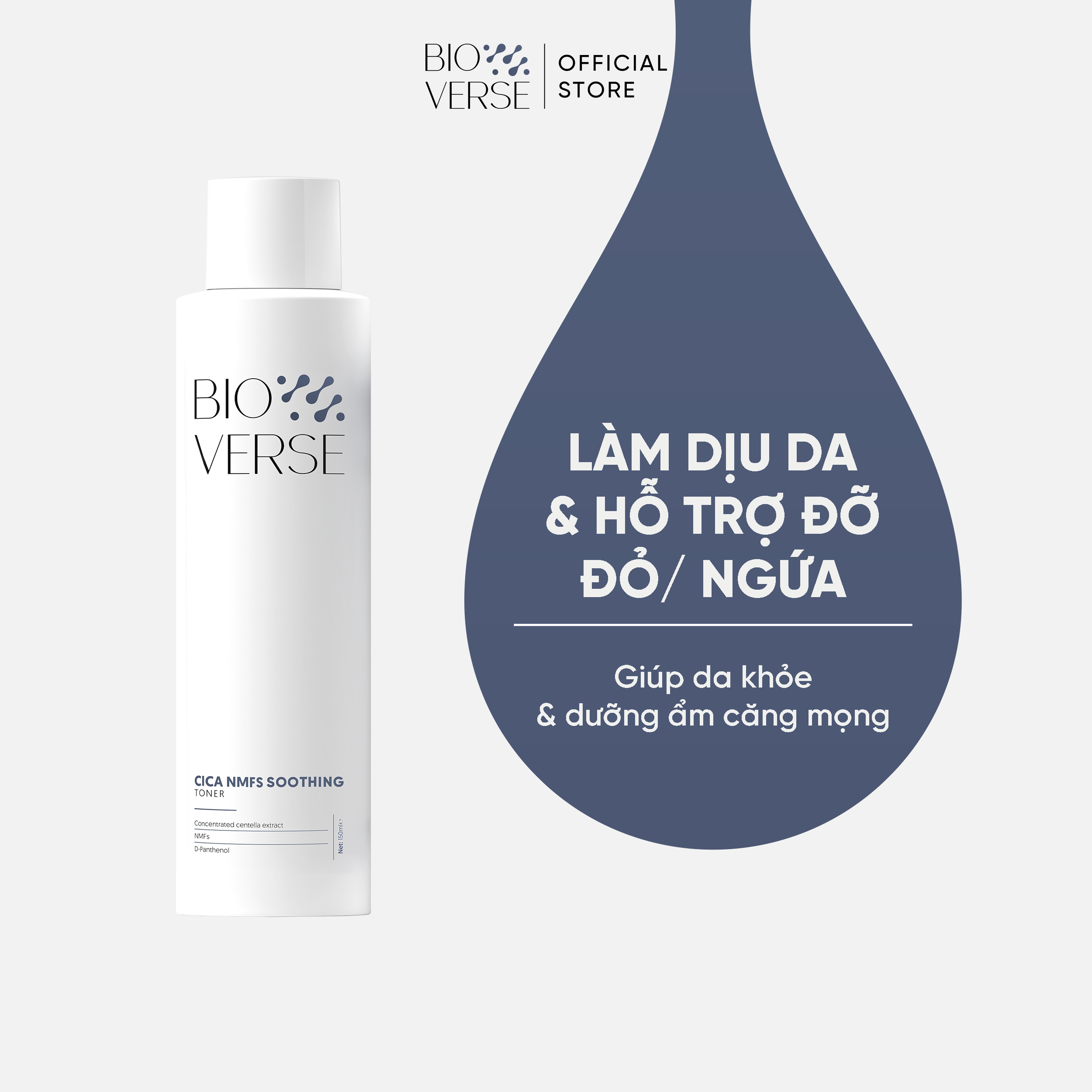 Toner Cica dưỡng ẩm &amp; làm dịu da bong tróc Cica NMFS Soothing Toner Bioverse