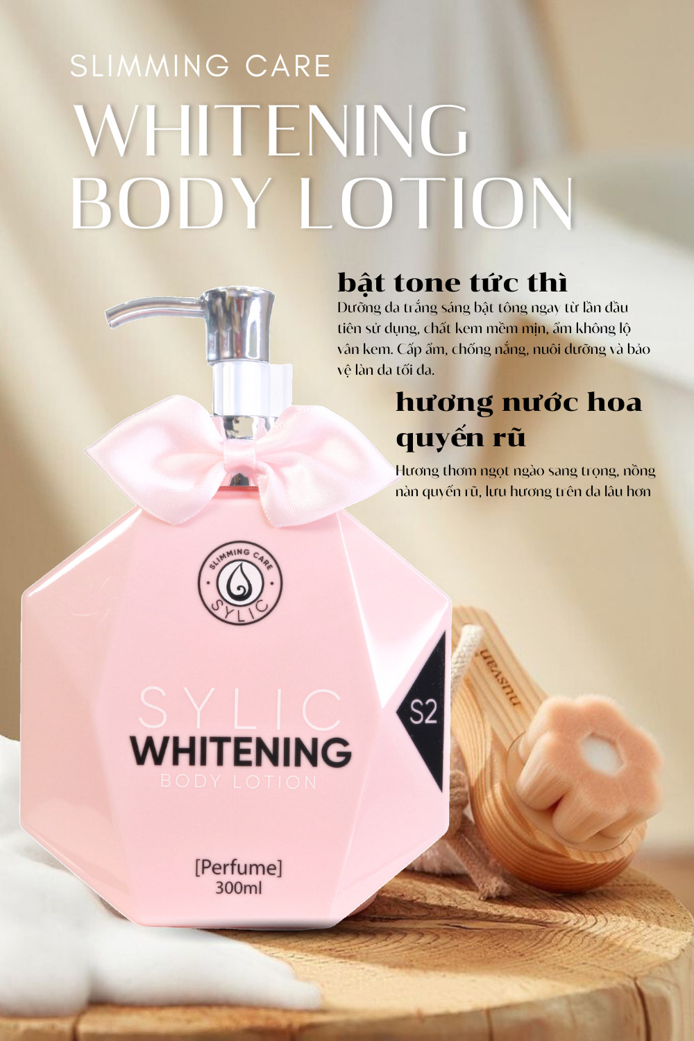 Kem Dưỡng Trắng Da SYLIC Whitening Body Lotion Full Size Hương nước hoa - Dưỡng trắng, cấp ẩm, chống nắng