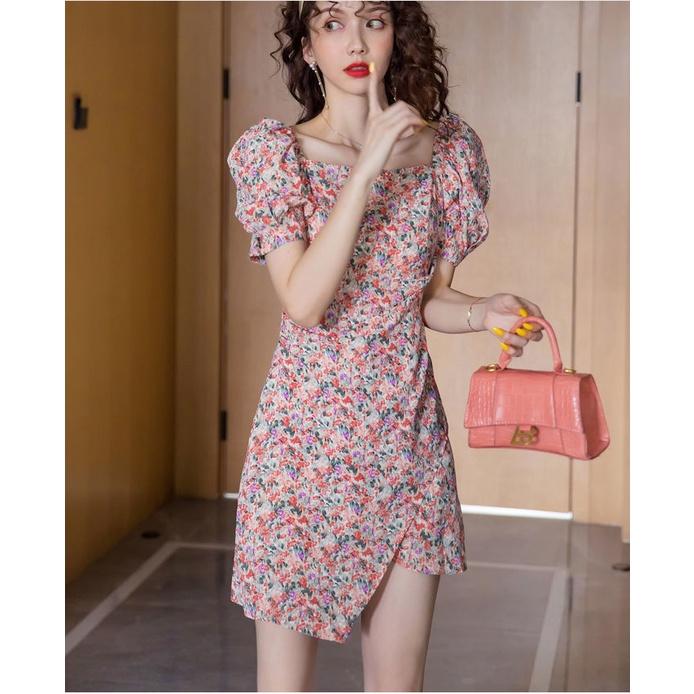 Đầm Xếp Ly Eo Tà Xéo Cổ U Điệu Đà Cực Xinh - BY1135